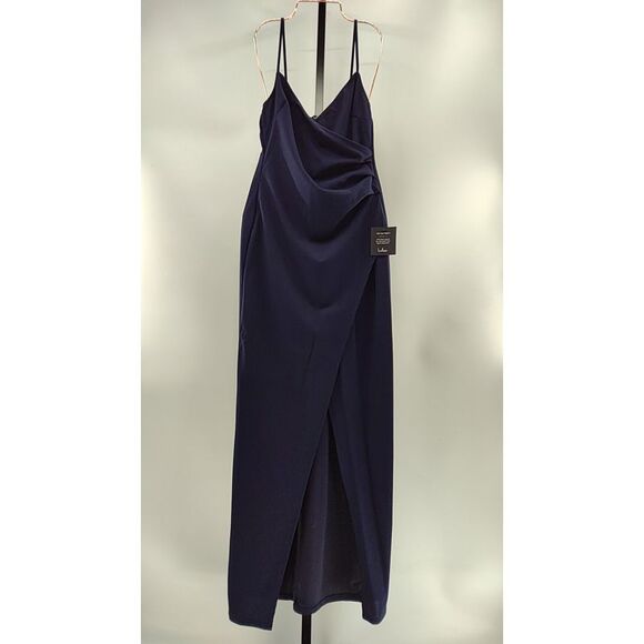 Lulus Sweetest Admirer Ruched Surplice Maxi Dress Blue M - Picture 2 of 3